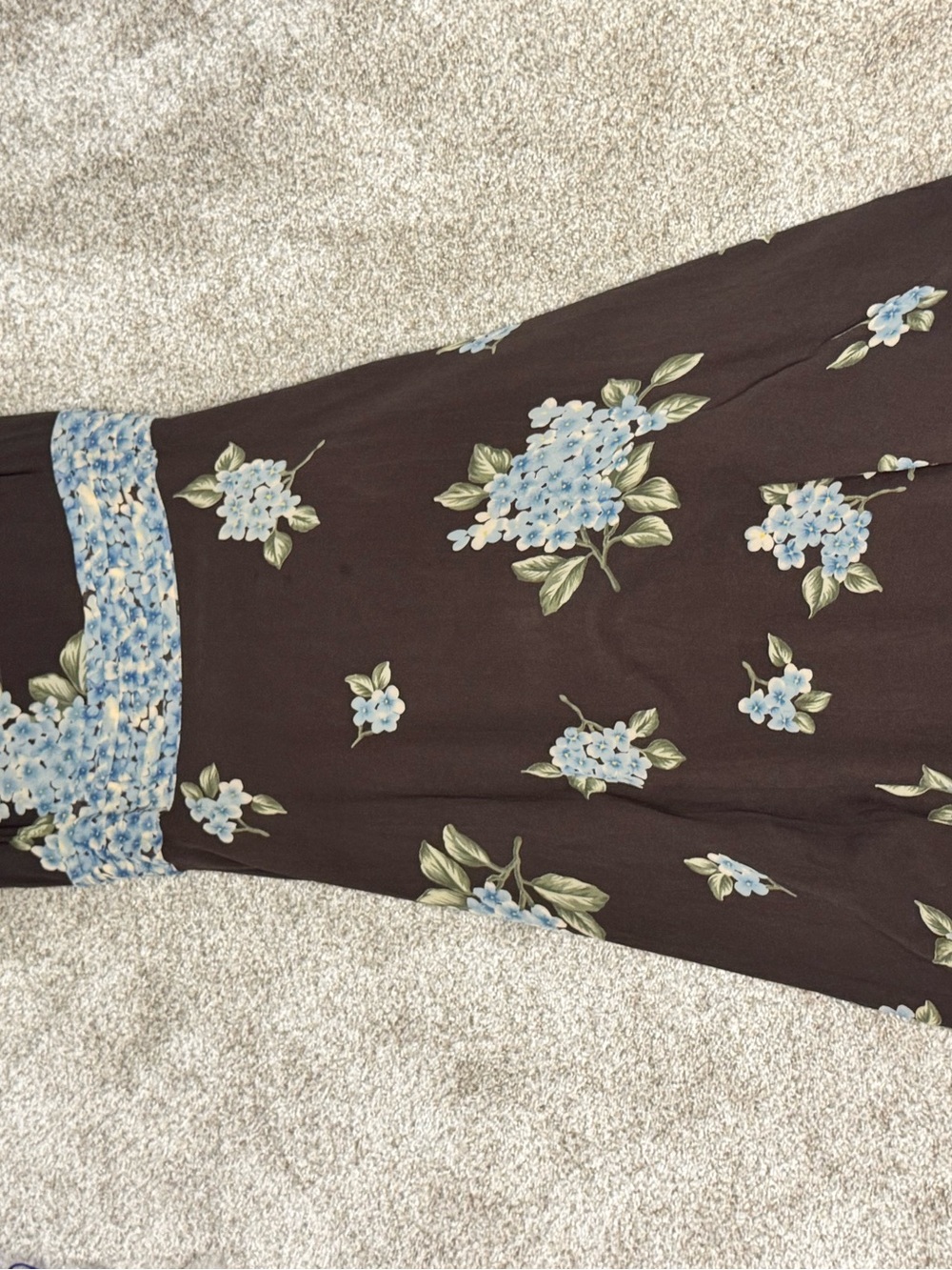 Cynthia Rowley Brown Maxi Dress with Light Blue Floral Print